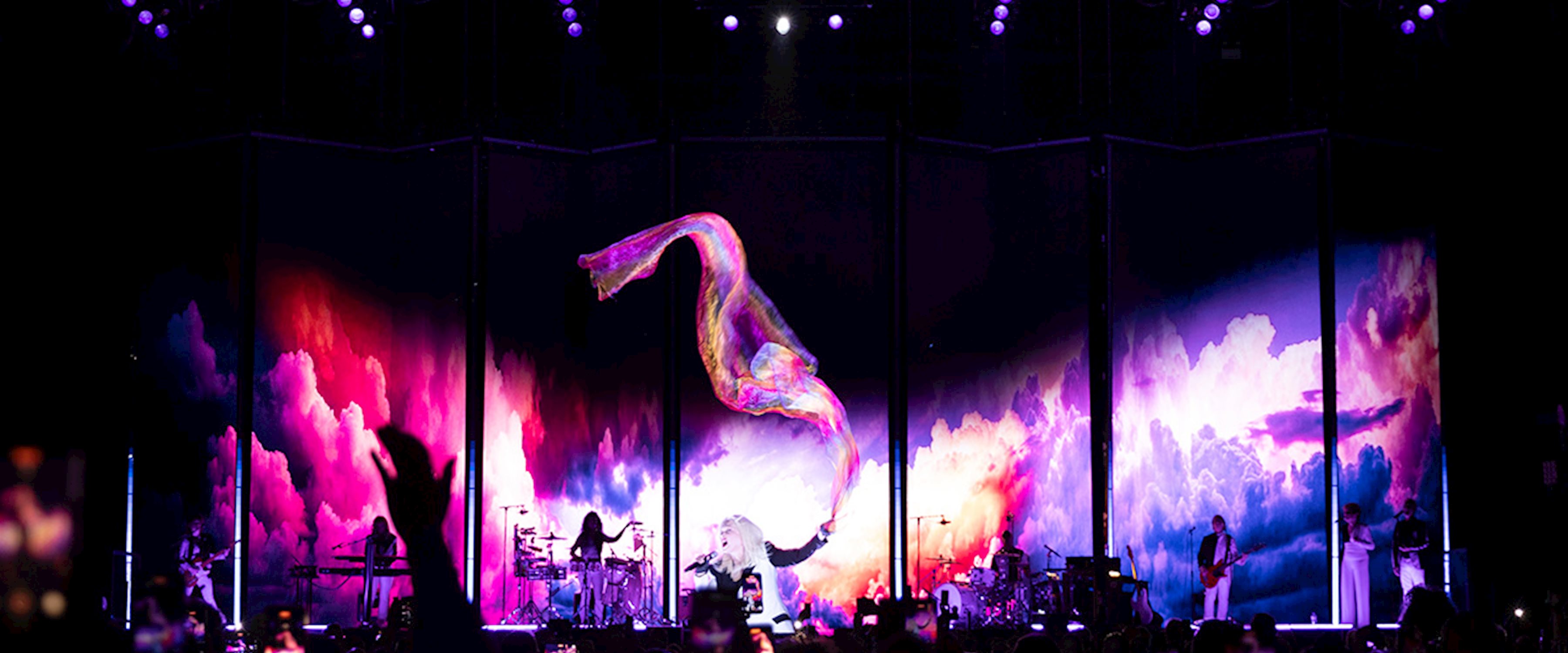 PRG provided a full 360 package, including lighting, video, rigging and audio, for the Cyndi Lauper arena run.