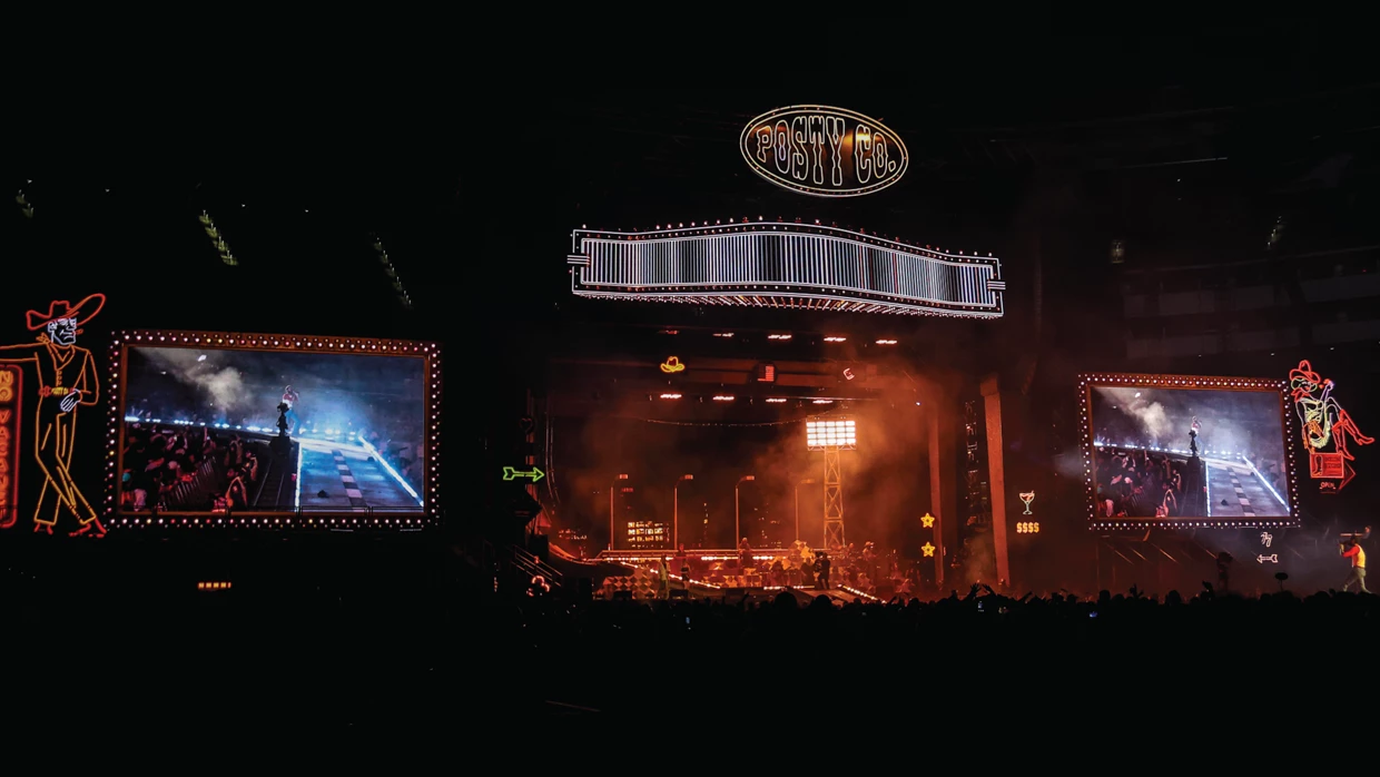 PRG supported Post Malone's North American concert tour with custom scenic production, lighting, video and rigging solutions