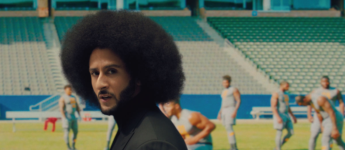 Kaepernick with PRG's 3mm LED wall in the background. (Photo courtesy of Netflix)