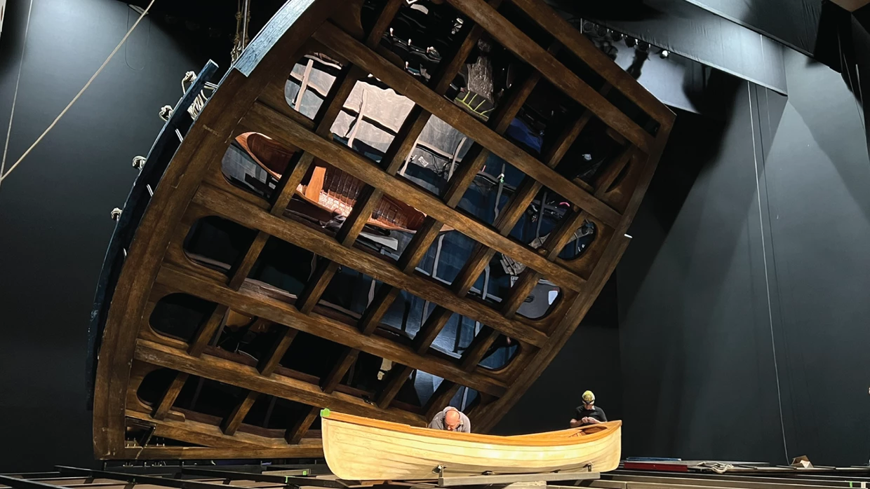 PRG executed the mechanics of the scenic fabrication of Swpt Aways broadway production