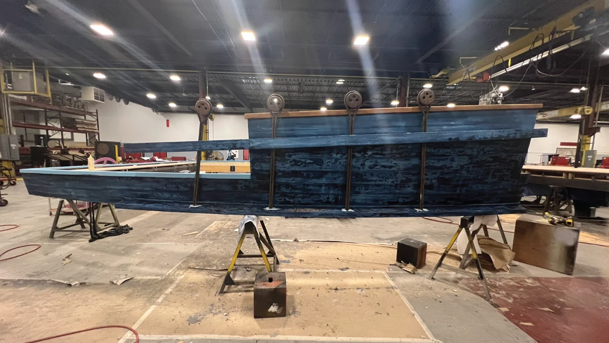 PRG created the scenic fabrication of Broadway's Swept away ship